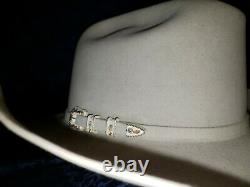 Quality 30x beaver pelt cowboy hat, style Jake, profile F5. Beautiful blue gems