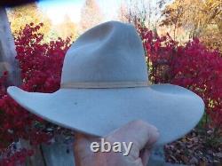 RAND Billings, MT Used Cowboy Hat 7 3/8 Rands Dark Silver/ Tan