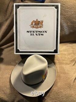 RARE Stetson James Dean Mens Tan Beaver Fur Felt 4x Cowboy Hat Original Box