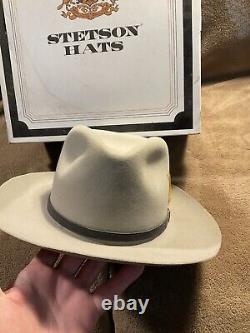 RARE Stetson James Dean Mens Tan Beaver Fur Felt 4x Cowboy Hat Original Box