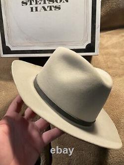 RARE Stetson James Dean Mens Tan Beaver Fur Felt 4x Cowboy Hat Original Box