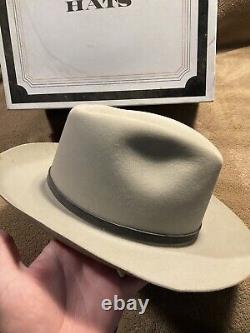 RARE Stetson James Dean Mens Tan Beaver Fur Felt 4x Cowboy Hat Original Box