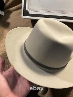 RARE Stetson James Dean Mens Tan Beaver Fur Felt 4x Cowboy Hat Original Box