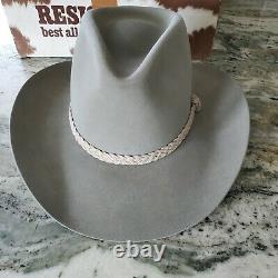 RESISTOL 4X BEAVER Granite Gray Cowboy Hat with Box Size 7 1/8 SHARP