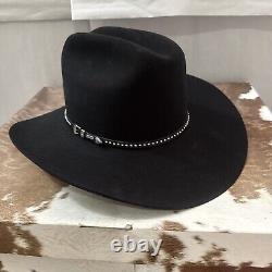 RESISTOL 4X Beaver Self Conforming Black Cowboy Western Hat Size 6 7/8 With Box