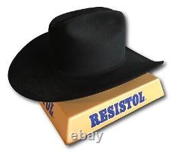 RESISTOL Black Gold 20X Felt Cowboy Hat with Resistol Brim Brush and Crown Brush