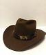 Resistol Cowboy Hat 3 Xxx Beaver Self Conforming Brown Feather Band Size 7 3/8