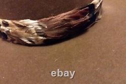 RESISTOL COWBOY HAT 3 XXX Beaver Self Conforming Brown Feather Band Size 7 3/8