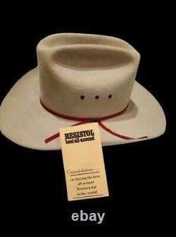 RESISTOL Men's Hat 4X Beaver LALOO Tan Self-Conforming Size 7 3/8 with BOX