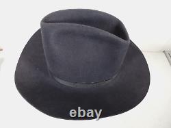 RESISTOL Self Conforming XXX Beaver Western Cowboy Hat, Navy Blue Size 6 3/4