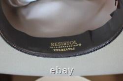 RESISTOL W221 XXX BEAVER Felt Western Cowboy Hat 6 7/8 Silverbelly Self Conform