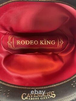 RODEO KING 7X BEAVER QUALITY COWBOY HAT BLACK LOW RIDER Sz 7 1/2 Mint