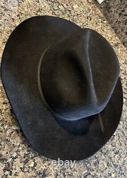 RODEO KING Custom Cowboy Hat Beaver Felt size 6 7/8 Black, Long Oval 4XXXX