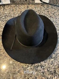 RODEO KING Custom Cowboy Hat Beaver Felt size 6 7/8 Black, Long Oval 4XXXX