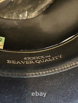 RODEO KING Custom Cowboy Hat Beaver Felt size 6 7/8 Black, Long Oval 4XXXX