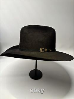 RODEO KING Custom Cowboy Hat Beaver Felt size 7 1/4 Black, Long Oval Trail West