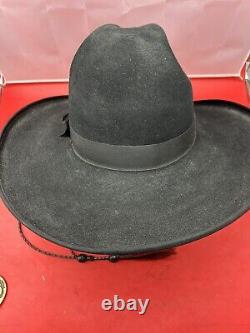 Rands Custom 8X Black Beaver Felt Cowboy Hat Men Size 7 1/2