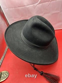 Rands Custom 8X Black Beaver Felt Cowboy Hat Men Size 7 1/2
