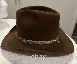 Rare Resistol Stagecoach Brown Beaver Fur Diamondback Rattlesnake Band Hat 7 USA