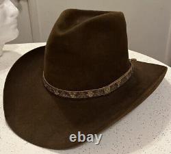 Rare Resistol Stagecoach Brown Beaver Fur Diamondback Rattlesnake Band Hat 7 USA