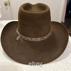 Rare Resistol Stagecoach Brown Beaver Fur Diamondback Rattlesnake Band Hat 7 USA