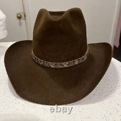 Rare Resistol Stagecoach Brown Beaver Fur Diamondback Rattlesnake Band Hat 7 USA