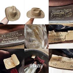 Rare VTG Resistol self Conforming XXX Beaver SZ 7 Long Oval Western Cowboy Hat
