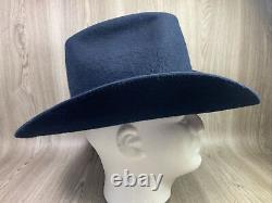 Rare Vintage American Hat Company 3X Quality Clear Beaver Sz 7 Blue Made in USA