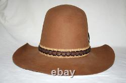 Rare Vtg Ten Gallon Cowboy Hat Hoss Fur Felt Western Rodeo Rockabilly Wild West