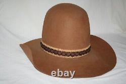 Rare Vtg Ten Gallon Cowboy Hat Hoss Fur Felt Western Rodeo Rockabilly Wild West