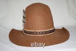 Rare Vtg Ten Gallon Cowboy Hat Hoss Fur Felt Western Rodeo Rockabilly Wild West