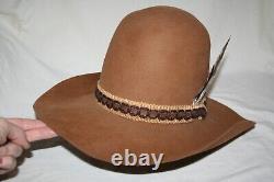 Rare Vtg Ten Gallon Cowboy Hat Hoss Fur Felt Western Rodeo Rockabilly Wild West