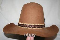 Rare Vtg Ten Gallon Cowboy Hat Hoss Fur Felt Western Rodeo Rockabilly Wild West