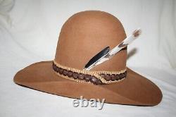 Rare Vtg Ten Gallon Cowboy Hat Hoss Fur Felt Western Rodeo Rockabilly Wild West