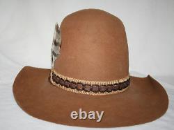 Rare Vtg Ten Gallon Cowboy Hat Hoss Fur Felt Western Rodeo Rockabilly Wild West