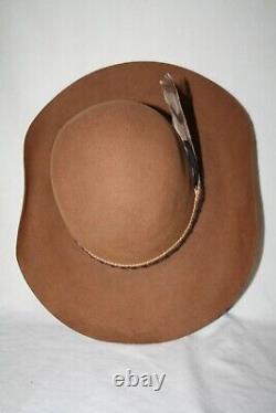 Rare Vtg Ten Gallon Cowboy Hat Hoss Fur Felt Western Rodeo Rockabilly Wild West