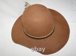 Rare Vtg Ten Gallon Cowboy Hat Hoss Fur Felt Western Rodeo Rockabilly Wild West