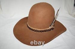 Rare Vtg Ten Gallon Cowboy Hat Hoss Fur Felt Western Rodeo Rockabilly Wild West