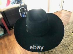 Resistol 20X Beaver Black Gold Felt Hat 7 1/8 Long Oval 4 Brim Cowboy Hat