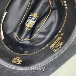 Resistol 20X Beaver Cowboy Hat Size 7 1/8 Long Oval Black Gold Western Hats