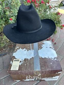 Resistol 3X Beaver BLACK COWBOY Size 7 3/4 Long Oval Retail Display Open Box