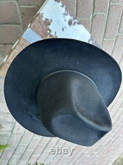 Resistol 3X Beaver BLACK COWBOY Size 7 3/4 Long Oval Retail Display Open Box