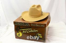 Resistol 3X Beaver Felt Cowboy Hat Sand Self Conforming 7 3/4 Western Vintage