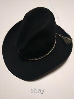 Resistol 4X Beaver Cowboy Western Hat Black Sz 7 1/8 Self Conforming