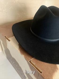 Resistol 4X Beaver Long Oval Cowboy Western Hat Black Sz 7 1/8 57Self Conforming