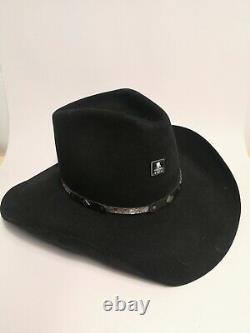 Resistol 4X Beaver Long Oval Cowboy Western Hat Black Sz 7 3/8 Self Conforming