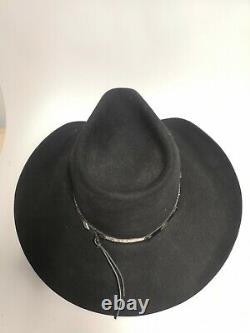 Resistol 4X Beaver Long Oval Cowboy Western Hat Black Sz 7 3/8 Self Conforming
