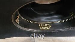 Resistol 4X Beaver Long Oval Cowboy Western Hat Midnight Black Size 6 7/8 L 55