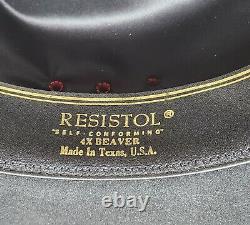 Resistol 4X Beaver Self Conforming SZ 7 1/8 WESTERN HAT with Band & Box OPEN BOX