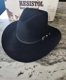 Resistol 4X Beaver Western Cowboy Hat Black Size 7 1/8 Vintage
